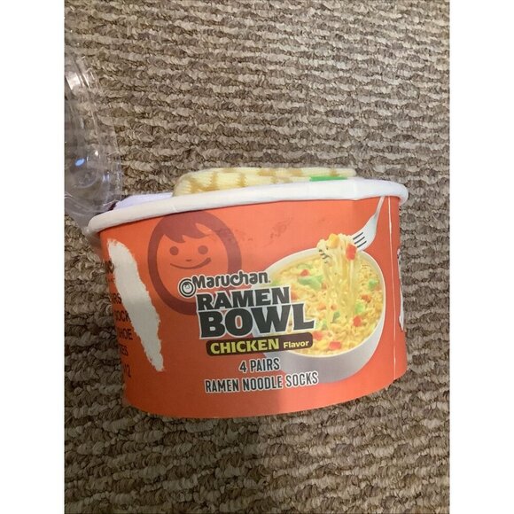 MARUCHAN Men Ramen Bowl Noodles Crew Socks 4 Pairs Sizes 8-12 Funny Gift Set NIB - Picture 5 of 5